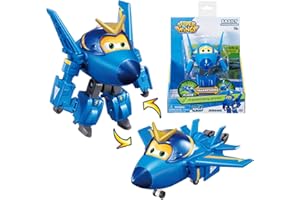 Super Wings Jerome Avion Jouet Transformable et Figurine Robot, Robot Transformable du Dessin Animé, Jouet Enfant 3 4 5 6 7 8 Ans Garcon Fille - 12 cm, Bleu
