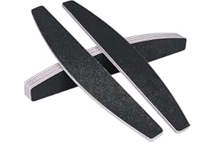 Kafeiya Professional Nail Files,5 PCS Nail File Double Sided Emery Board(100/180 Grit),Washable Emery Board Manicure Tools,for Acrylic and Gel Nails(Black)