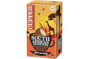 CUPPER - Caja de 20 Bolistas de Infusiones Ecológicas Africa Bio - Apto para Veganos - Propiedades digestivas suaves - Contiene Rooibos, Raíz de Regaliz, y Cáscara de Cacao