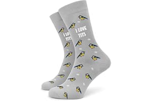 SC Products Tits Bird Watching Rude Socks | Size 6-12 Cotton Funny Socks Rude Gifts for Men | Funny Secret Santa Gifts for Men Stocking Fillers | Joke Presents for Him Christmas Secret Santa Presents