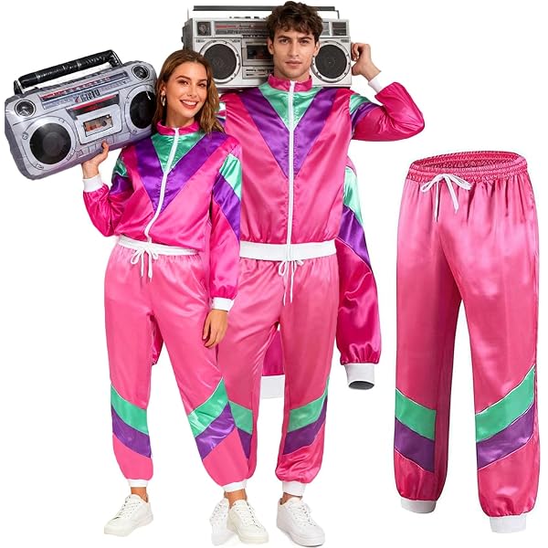 TK Gruppe Timo Klingler Survêtement - Fluo - Années 80 et 90 - Pour homme et femme - Pour le carnaval et le carnaval, Noir , M-L
