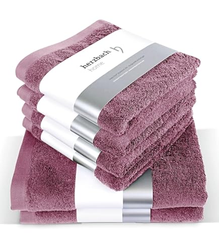 herzbach home Premium Handtuch Set 6-teilig (Malve) – 4 Handtücher