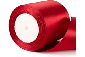 YAAVAAW Nastro di raso bordeaux/rosso scuro, spesso 22 m x 10 cm, per confezioni regalo, spessore 10,2 cm, nastro spesso per albero di Natale, torte, confezioni regalo di Natale, fiocchi, bouquet, decorazioni