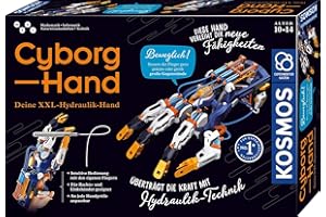 KOSMOS 620844 Cyborg-Hand - hydraulisch gesteuerte XXL-Roboter-Hand, größenverstellbar, auch für Linkshänder geeignet, Experimentierkasten für Kinder ab 10-14 Jahre