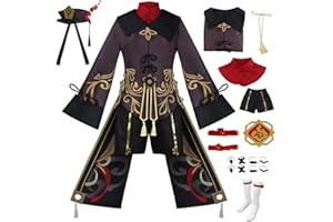 TMSREBU Hu Tao Cosplay Costume Halloween Outfit with Hat for Women