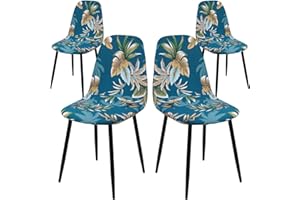 SearchI Dining Chair Covers 4 Pieces, Stretch Scandinavian Chair Slipcovers Shell Side Armless Chair Covers for Kitchen, Dining, Bedroom,Living Room Side Chairs (4 Pack,)