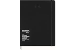 Moleskine Weekly Planner, Agenda Semanal Smart PRO 12 Meses 2025, Smart PRO Planner, Cierre Elástico, Color Negro, Formato Extra Grande 19x25 cm