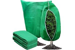OAHAO 2 Packs Plant Covers Freeze Protection 80 X 120cm Large Frost Blankets for Plants Frost Cloth Plant Freeze Protection Tree Covers Freeze Protection Covers Bags with Zipper Drawstring