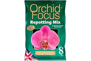 Orchid Focus Repotting Mix, 8L - Growth Technology Orchid Potting Mix for Orchid Plants - Peat-Free Orchid Potting Mix - Orchid Compost For Repotting Pants - Professional Grade Orchid Bark