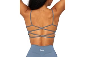Danysu Biustonosz sportowy z odkrytymi plecami, miękki top treningowy ze zdejmowanym, wyściełanym biustonoszem treningowym do jogi, Strappy Going Out Top