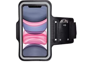 CoverKingz Sportarmband für iPhone 11 (6,1 Zoll) - Armtasche mit Schlüsselfach Oberarm Halterung - Sport Laufarmband Handy Armband Schwarz