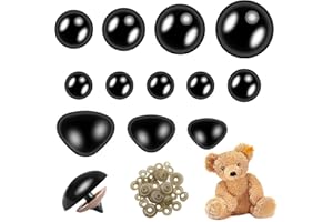 LOREC 90 Pezzi Naso di Sicurezza in Plastica e Occhi di Sicurezza per Amigurumi con Rondelle Occhi per Bambole Nasi di Sicurezza Occhi per Pupazzi, Bambola, Pupazzo, Peluche
