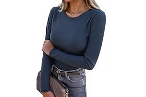 Wayleb Haut Thermique Femme Col Rond à Manches Longues T-Shirt Chaud Léger sous-Vêtement Thermique pour Automne et Hiver S-3XL