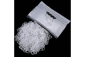 Lafefe 1000 Stück elastische Zöpfe, kleine Haargummis für Damen, Mini-Haargummis für Zöpfe, Pferdeschwanz, Brautfrisuren, transparent