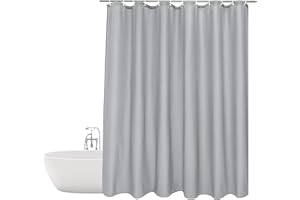 SiHuiTu Shower Curtain for Bathroom Shower Curtain Anti Mould Waterproof PEVA Bath Curtains Curtains with Weight Tape 12 Hooks 180 x 180 cm (71 x 71 Inch) | Water Repellant Fabric (Grey)