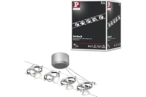 Paulmann 94133 Système de Câbles Mac II Set Extensible 5x10W max, Chrome Mat Système sans Ampoules