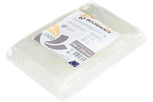 BOLSEMACK Sacs sous vide gaufrés 200x200mm (20x20cm.) 100 unités, à usage alimentaire pour tout type d'appareil de mise sous vide
