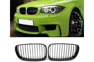 BESIDE_AUTO Lot de 2 Calandres style sport Noir brillant