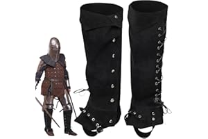cypreason Pirate Stiefelstulpen Herren,Mittelalterliche Beinschützer | Kunstleder Mittelalter Stiefel Gamaschen Wandern Schienbeinschutz Rüstung, Kostümzubehör