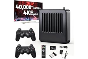 Retro Game Console - AUFGLO Retro Game Stick Over 40,000 Integrated Games, Over 50 Emulators, 4K Output, 2 Wireless Controllers