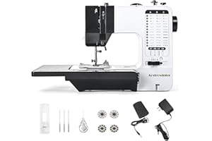 Mini Sewing Machine by Astrowinter (Extension Table included), Small Portable Sewing Machine, Adult Mending Machine with 38 Built-In Stitches, Reverse Sewing and LED Light AW-056-A10
