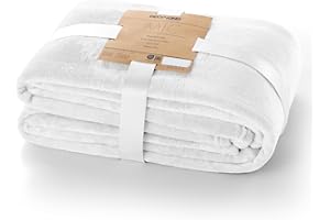 DecoKing Coperta in Pile 150 x 200 cm Super Morbida Calda e Leggera Plaid Mic Bianco