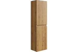 Badplaats B.V. Badezimmerschrank Angela 150cm Eiche – Regal Schrank Hochschrank Schrank Möbel Badschrank