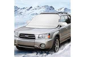 Kiaitre Frontscheibenabdeckung, Autoabdeckung Winter, Auto Scheibenabdeckung mit Magnet, Windschutzscheibenabdeckung für gegen Sonne, Staub, Frost, Wasserbeständig (152×123cm)