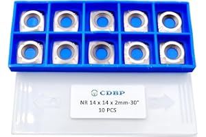 CDBP Woodturning NA 14×2mm-30° Square Carbide Insert Cutter Negative Rake Replacement Blades for Roughers Wood Turning Tools, 10pcs