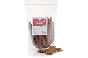 NATURAL TREATS BY PET TREATS WHOLESALE Natural Treats | Venison (1 kg) | Gourmet Strips | Natural Air-Dried Dog Chew Training Treats - Tasty Meat Jerky Training Reward