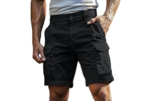 JiJiRuDU Bermuda Uomo Cargo Pantaloncini con Tasche Laterali Shorts Pantaloni Corti Slim Fit Multi-Tasche in Cotone Tasconati Pantaloncini da Lavoro Uomo Pantaloni Corti Sportivi Estivi Leggero
