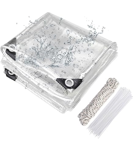 Telone Impermeabile Trasparente 3x5 M - Con Occhielli E Corda | Polietilene Per Esterno E Giardino - Foto 8