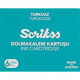 Scrikss Kartuş Dolma Kalem Kartuşu 6'lı Paket Turkuaz