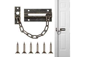 Gulfmew Cerradura de Cadena de Puerta con Tornillos Cadena de Seguridad Antirrobo Más Gruesa para Ventana Cerradura para Puerta Interior Puerta de Entrada Hogar Apartamento Dormitorio Hotel(Cyan)