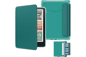 MoKo Étui Magnétique Détachable pour 7" Kindle Paperwhite 12e Generation 2024 & Kindle Colorsoft 2024/2025,Ultra Clair Coque et Lumière Anti-Rayures à l'arrière avec Auto Wake/Sleep, Vert Jade