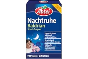 ‎ABTEI Abtei Nachtruhe Baldrian Schlaf-Dragees N - pflanzliches Arzneimittel für erholsamen und gesunden Schlaf sowie bei nervlicher Belastung - ohne Gewöhnungseffekt - 1 x 90 Dragees