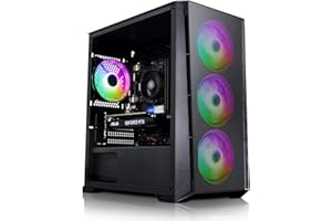 AWD-IT | PC Gamer, Ordinateur de Bureau, PC Gaming - Processeur AMD Ryzen 5 4500 • NVIDIA RTX 3050 8 Go • RAM DDR4 16 Go • SSD 1 to M.2B • WiFi • ARGB Boîtier Mesh Noir • Windows 11