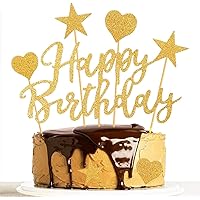 Humairc Tortendeko Rosegold 2 Pack Geburstagstorte Deko Happy Birthday Girlande Herze Sternen Cake-Topper Kuchen…
