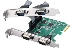 MZHOU - Tarjeta de expansión PCI-E de 4 Puertos, convertidor de Tarjeta de seria PCI-E a Rs232, Tarjetas/adaptadores de Interfaz COM de 18 Pines, para Windows 7/8/10 / Linux