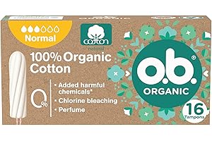 o.b. Assorbenti Interni Organic Normal 100% Cottone Biologico, Assorbenti facili da applicare e rimuovere, Assorbenti cotone certificato per flusso normale, 1 confezione da 16 tamponi