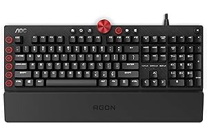 AOC AGON AKG700 Tastiera gaming - Tastiera per PC con layout tedesco e interruttori Cherry MX Red, anti-ghosting, N-key rollover e software G-Tools programmabile di AOC, nero