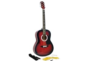 Martin Smith W-100 Pack Guitare acoustique avec sangle, médiators et cordes - Rouge