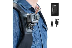 TELESIN Ryggsäck, axelrem kamerafäste, justerbar axelkudde och kardborreband, fästsystem för GoPro Hero/Insta360/Osmo Action
