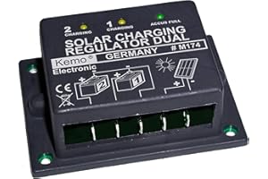 KEMO Piccolo regolatore di carica per Pannelli Solari e 1 o 2 Batterie, 12 V, 16 a