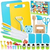 Vautvis Set of 30 Kitchen Utensils Children Knives Learning | Montessori Kitchen Kit, Learning 3-6 Years, Kitchen Toy Utensil