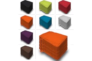 one-home 10er Set Waschhandschuhe Waschhandschuh Waschlappen 16x21 cm Frottee Baumwolle, Farbe:Orange/Terra