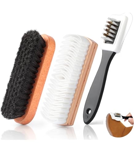 Kit De 2 Brosses Pour Chaussures En Daim - Bois Et Silicone, Pour Nettoyer Cuir Velours Nubuck