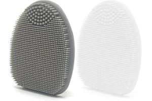 YEADMAL 2-Teilig Gesichtsbürste Silikon Gesichtsreinigungsbürste Silicone Face Scrubber Gesichtsreinigungsbürste Weich Gesichts Bürste für Frauen und Männer (Weiß+Grau)