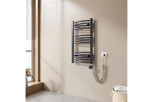 EMKE Radiador Toallero Eléctrico para Baño,75 x 40 cm, Secatoallas eléctrico con termostato, 250 vatios (Antracita),Toallero Electrico Baño