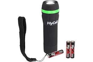 ANSMANN HyCell Mini latarka LED z możliwością zoomu i ustawiania ostrości, w zestawie baterie AAA – poręczna lampa LED z bezstopniową regulacją ostrości – idealna na kemping, do warsztatu, torebki, ogrodu, dla dzieci na zewnątrz